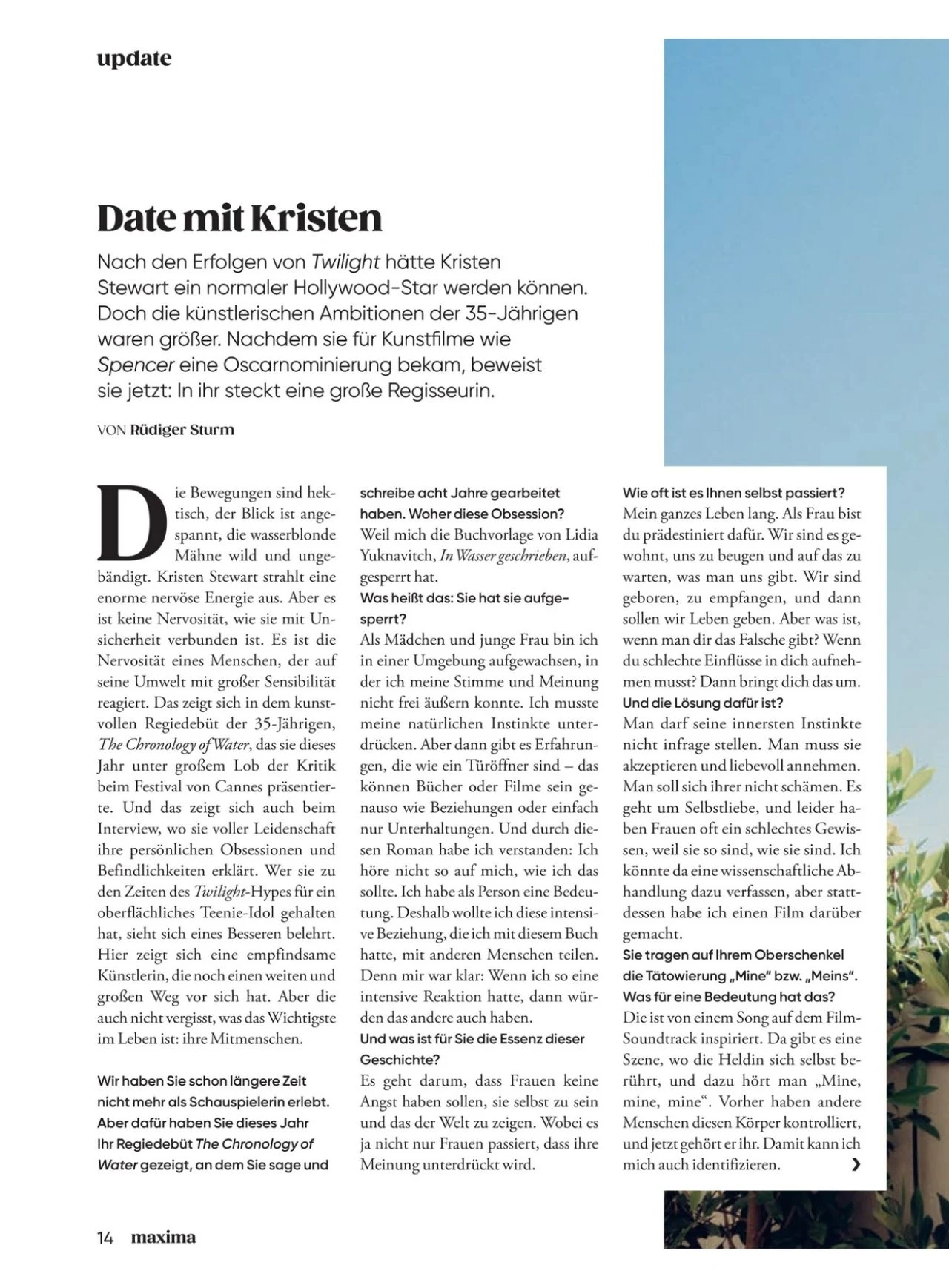 Kristen Stewart for Maxima November 2025 photoshoot