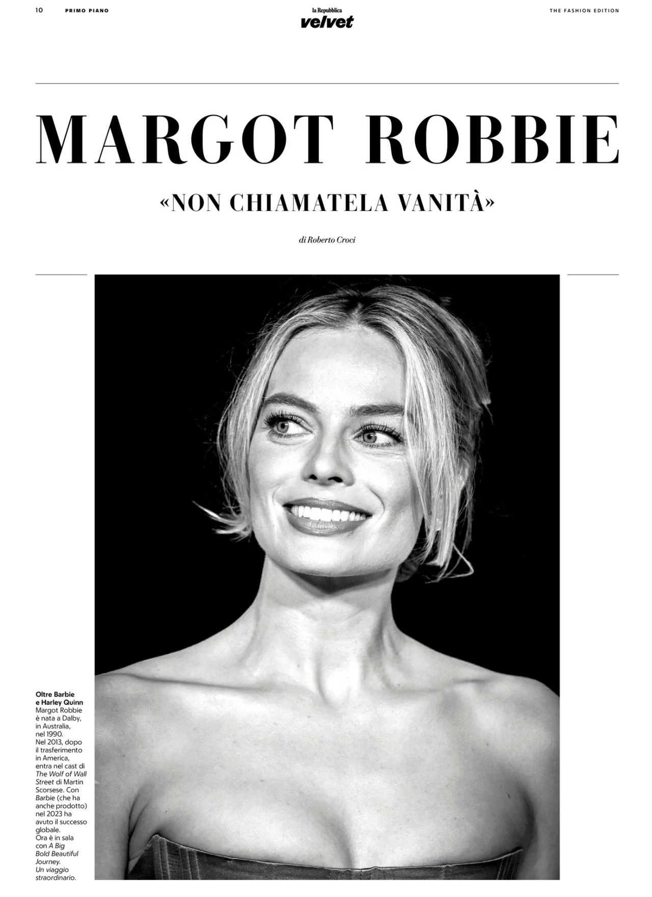 Margot Robbie for Velvet Fashion Edition October 2025