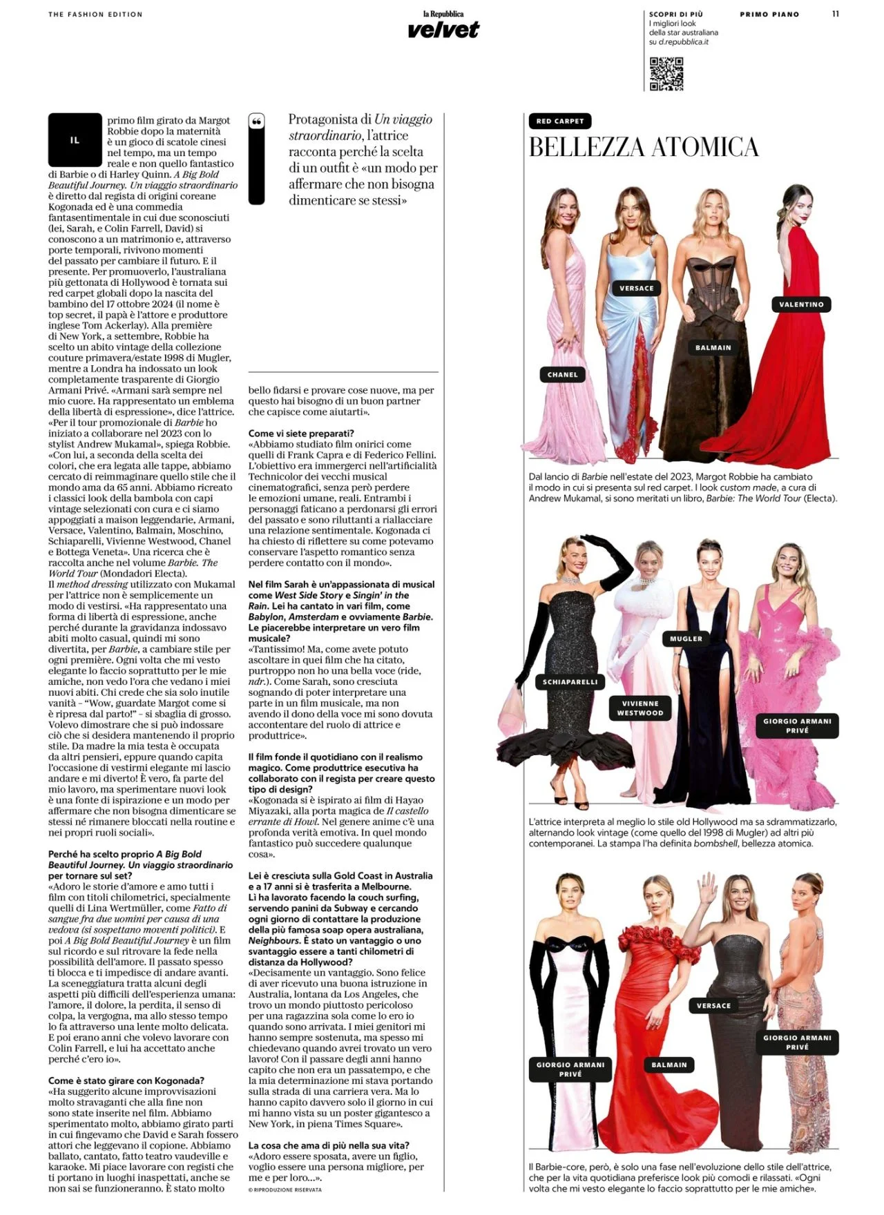 Margot Robbie for Velvet Fashion Edition October 2025