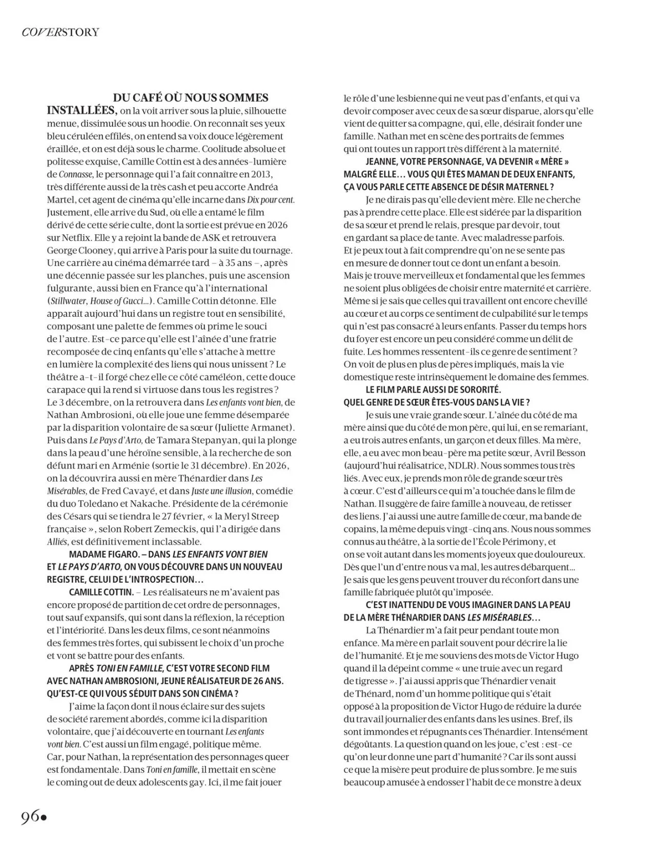 Camille Cottin for Madame Figaro – November 28, 2025