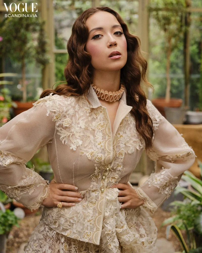 Jazz Sensation Laufey Fronts Vogue Scandinavia in Romantic Garden Fantasy