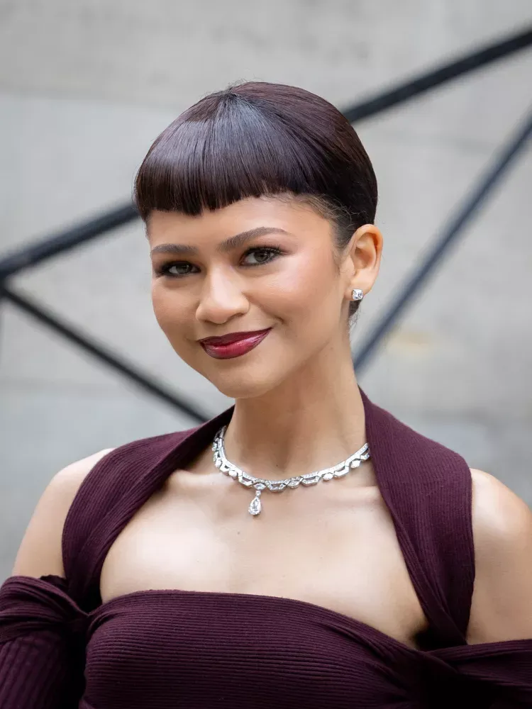 Zendaya's V-shaped superhero baby bangs
