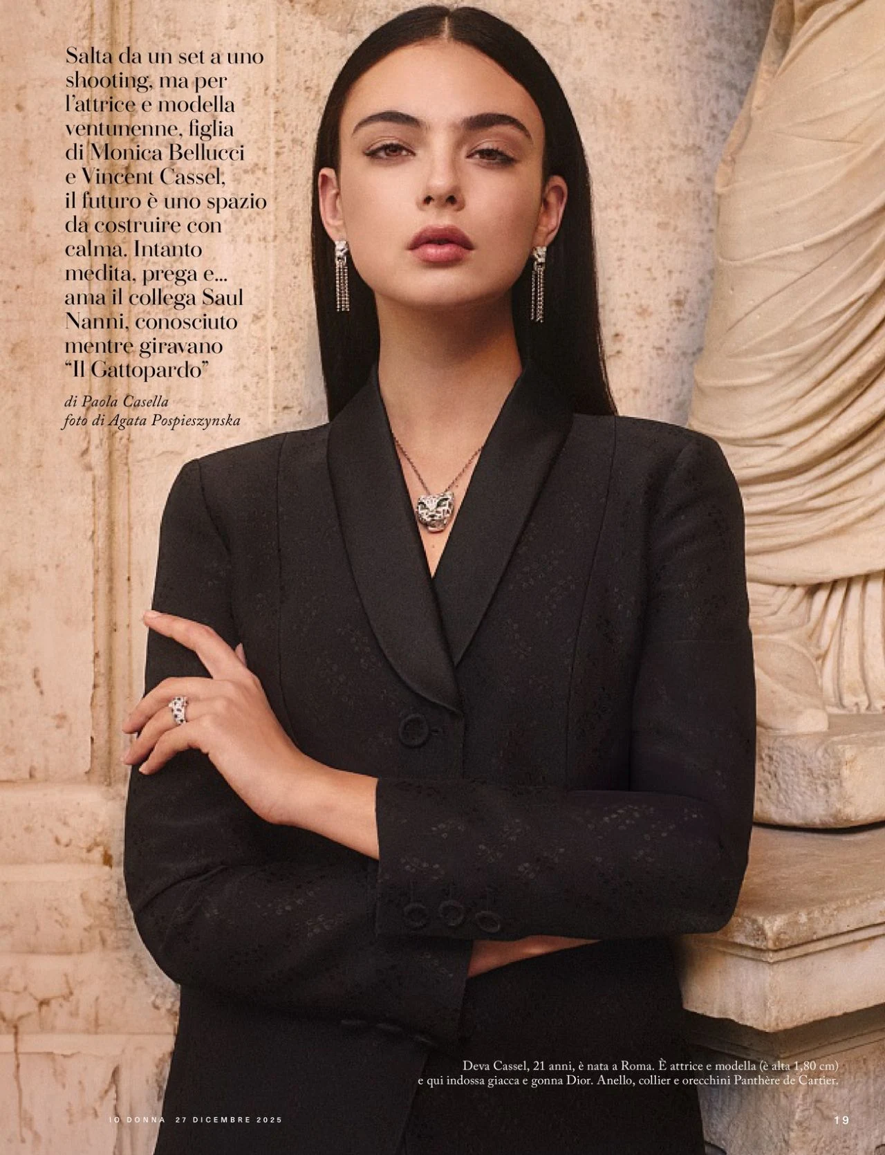 Deva Cassel in Dior for Io Donna Editorial December 2025