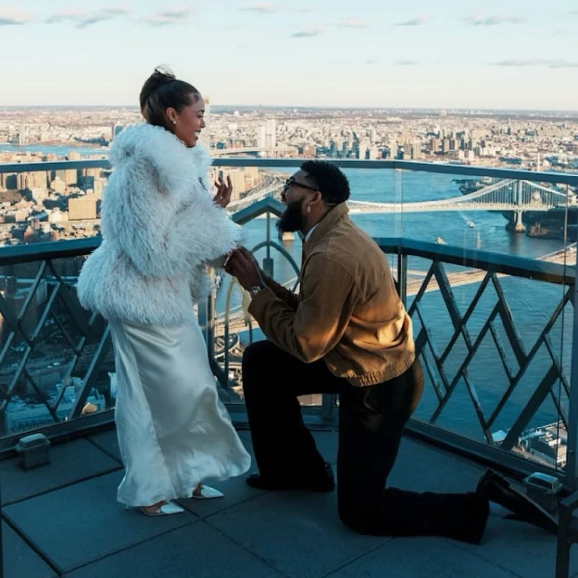 Jordyn Woods Accepting the Proposal from Karl-Anthony Towns in NYC