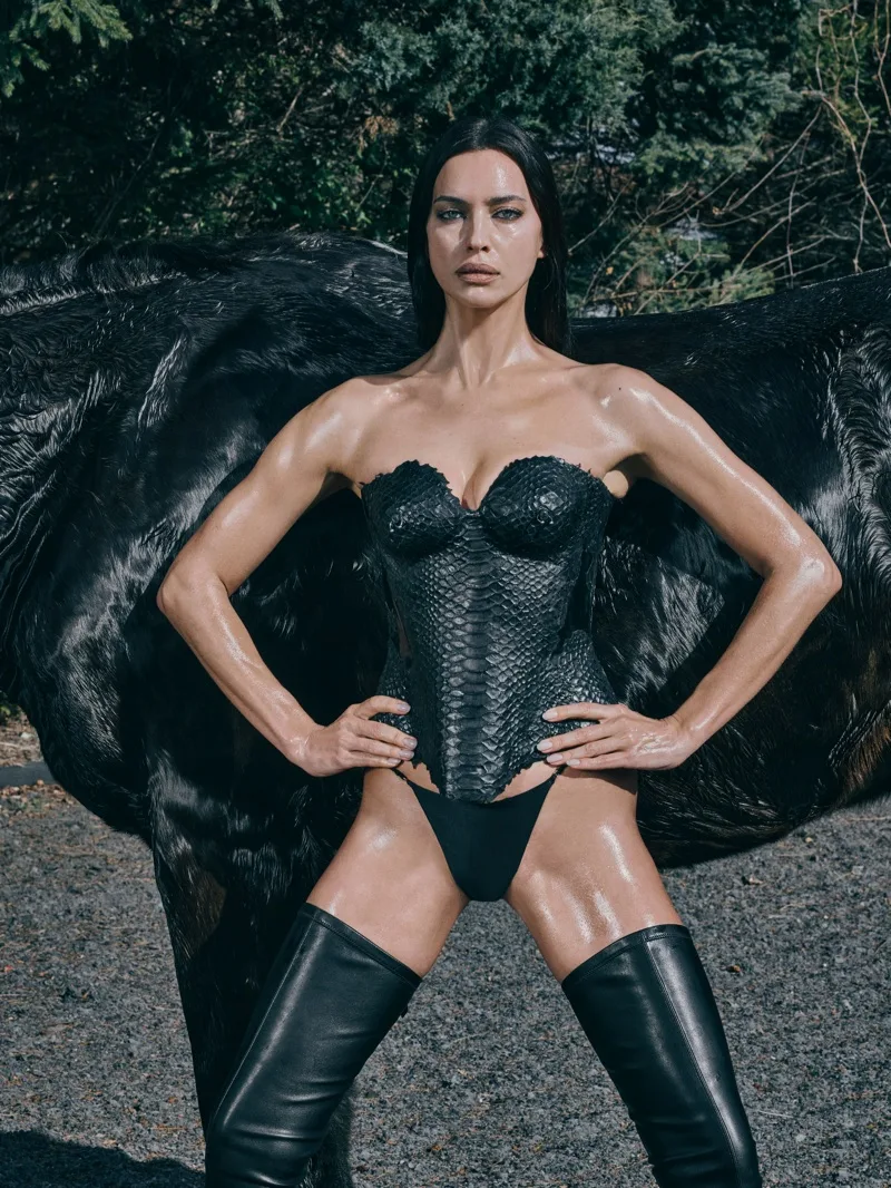 Irina Shayk Embracing Bold Leather Styles in Captivating V Magazine Editorial