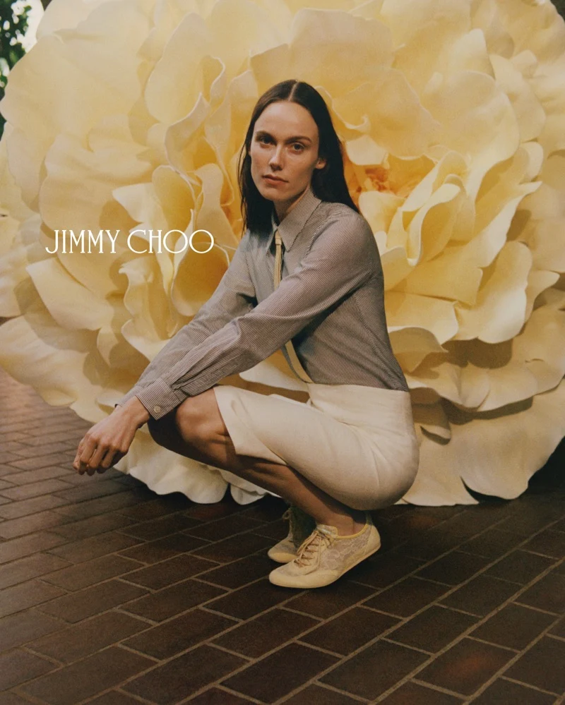 Jimmy Choo Spring 2026 campaign shot at London’s Barbican