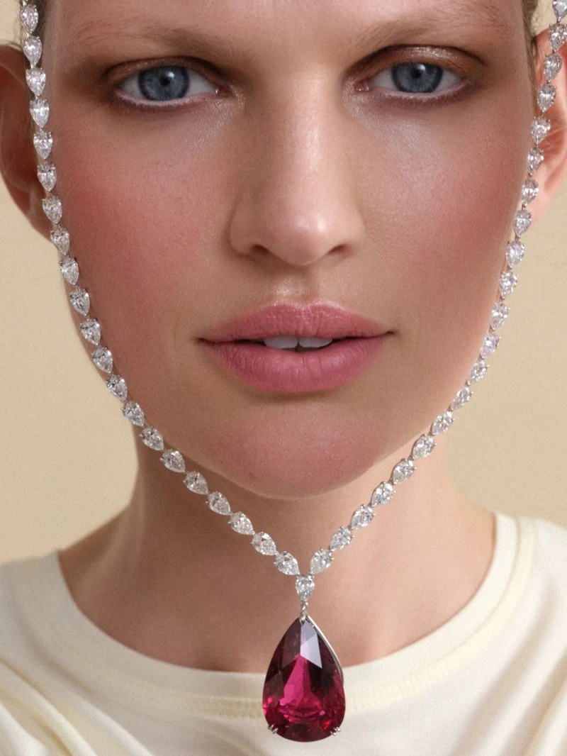 Bette Franke in Dior High Jewelry necklace for ELLE Germany