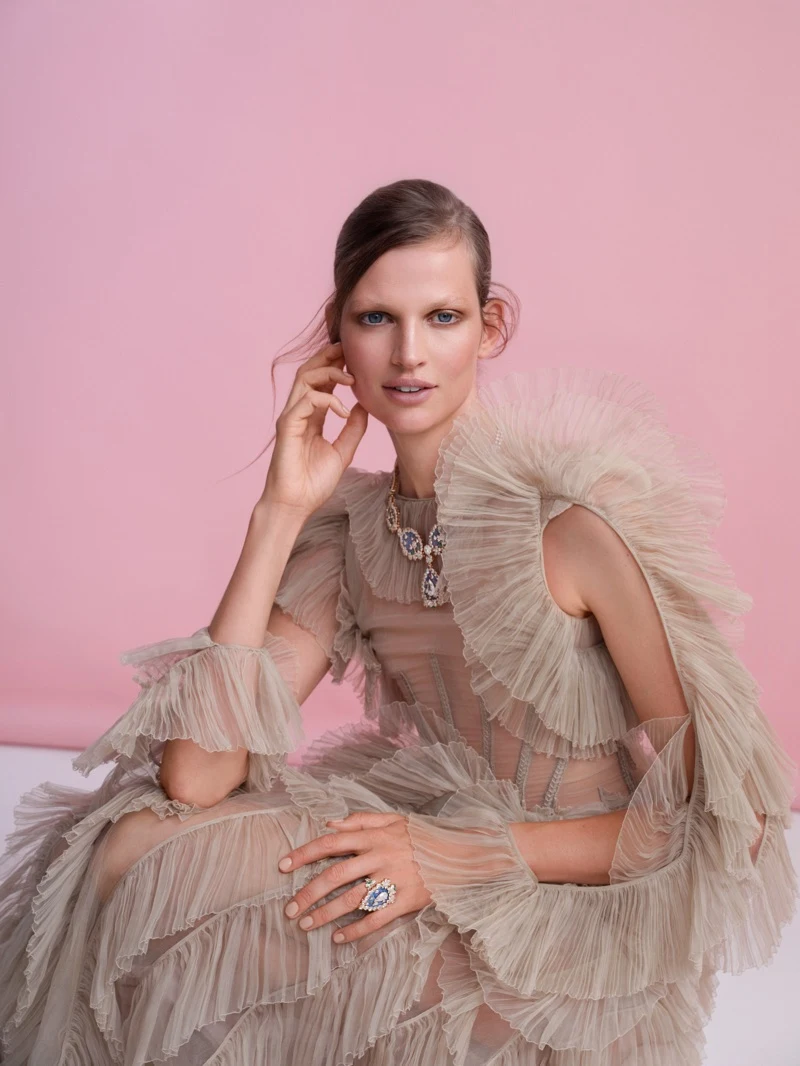Bette Franke Serves Sparkling Party Fashion in ELLE Germany Shoot