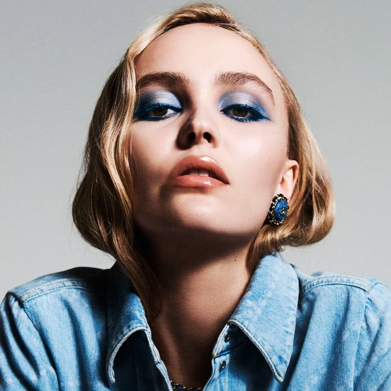 Lily-Rose Depp Glows in Chanel’s Indigo Denim Makeup