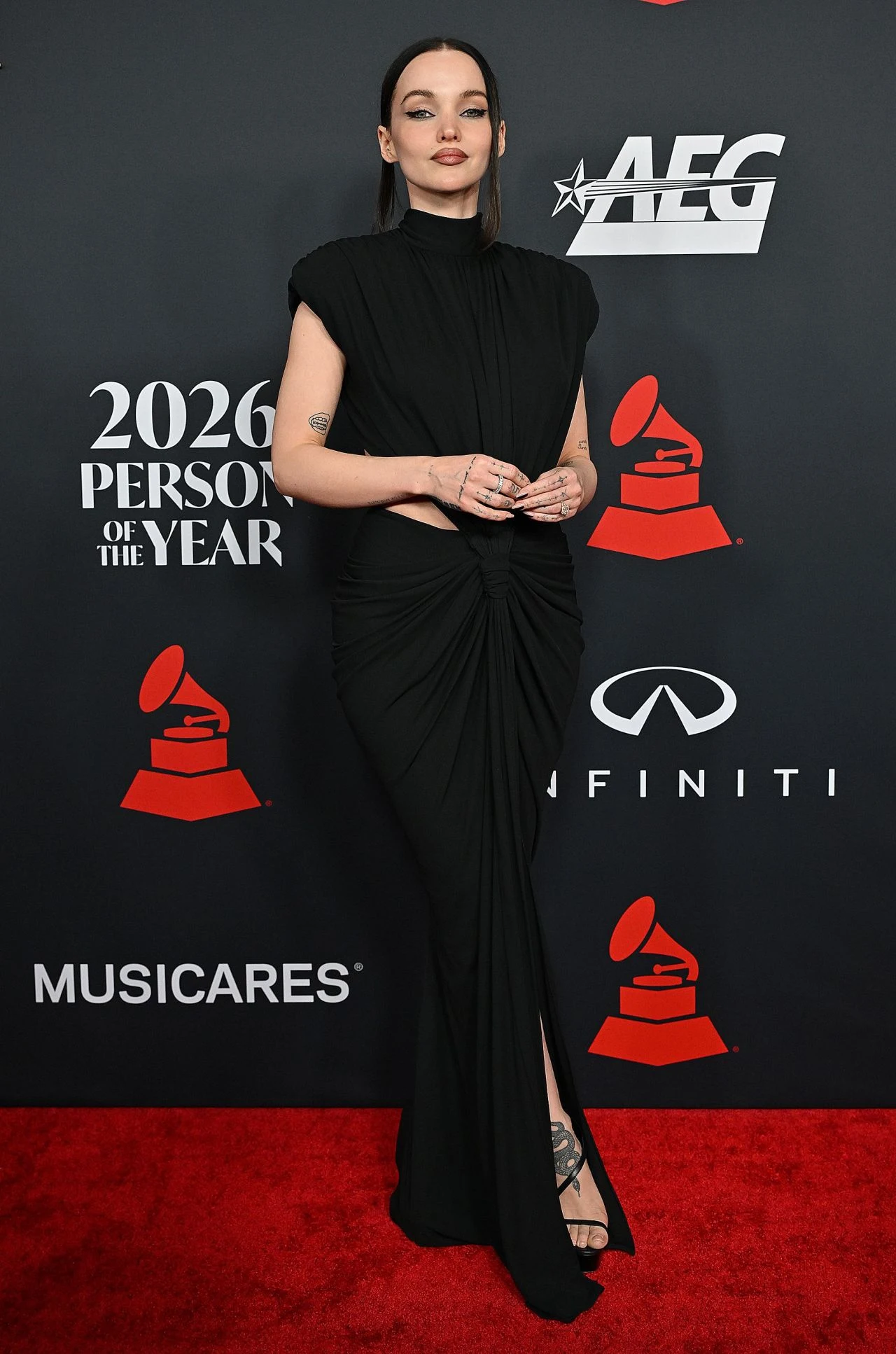 Dove Cameron wearing Zuhair Murad Spring 2026 dress at MusiCares