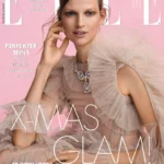Bette Franke wearing ruffled Dior Haute Couture gown on ELLE Germany December 2025 cover
