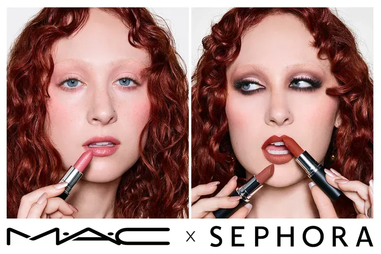 Chappell Roan wearing two-tone MAC lip look for Sephora campaign