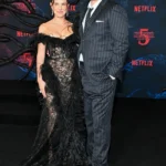 Millie Bobby Brown in sheer black Rodarte lace gown at Stranger Things Season 5 premiere in Los Angeles