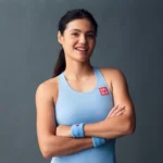 Emma Raducanu light blue Uniqlo tennis dress 2026