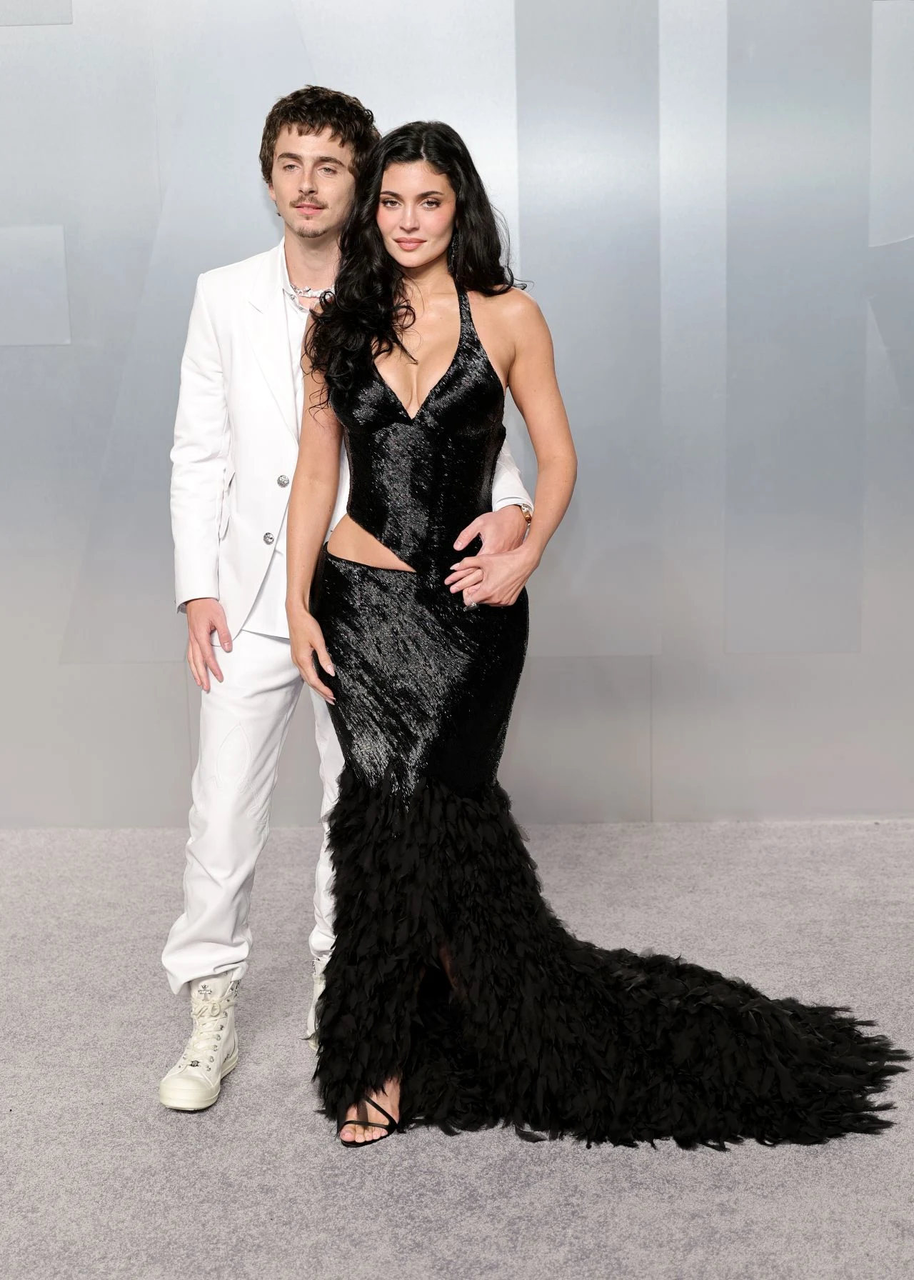 Kylie Jenner Stuns in Feathered Alexander McQueen at the Vanity Fair Oscar Party