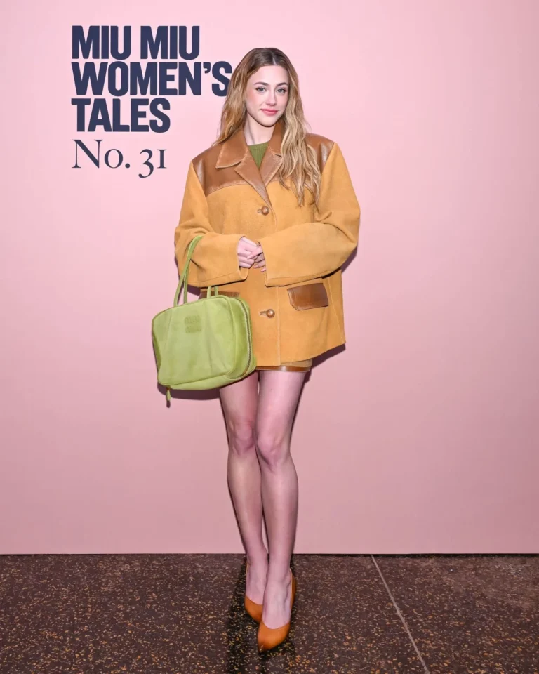 Lili Reinhart Goes Retro in Suede at Miu Miu Women’s Tales 2026