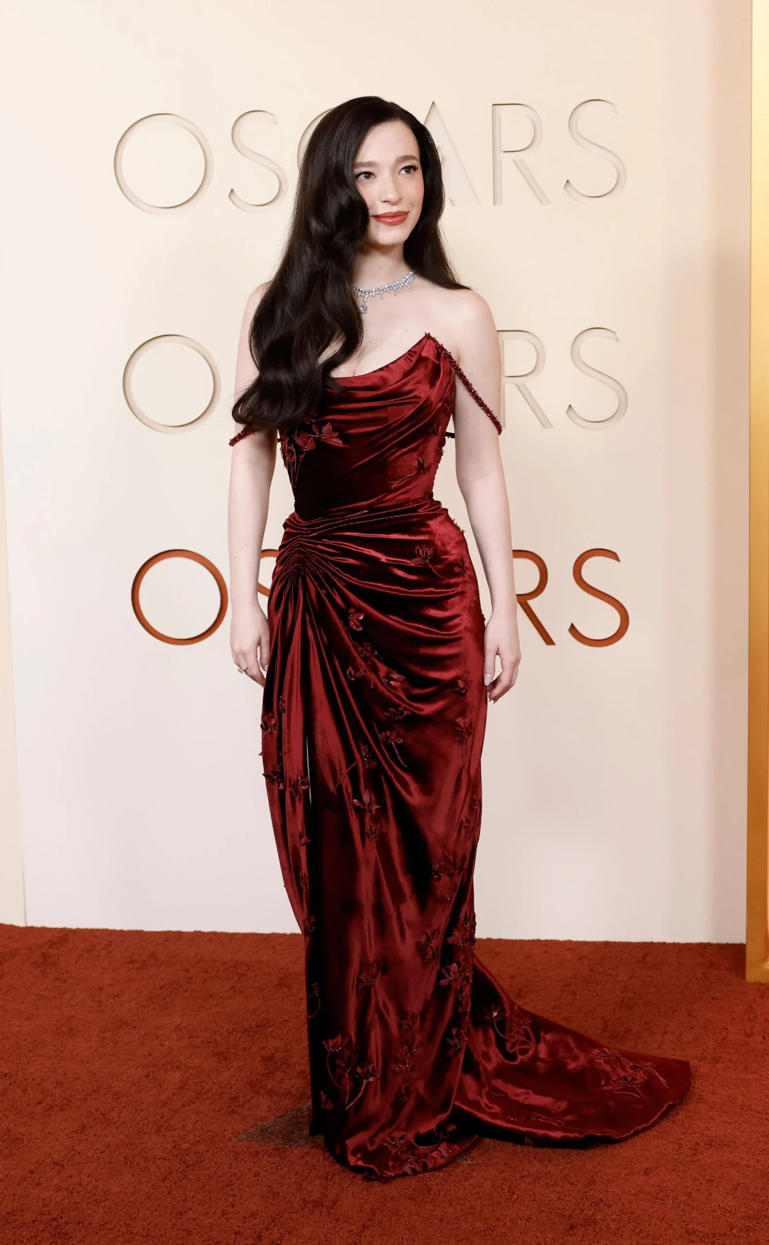 Mikey Madison Stuns in Blood-Red Dior at the 2026 Oscars