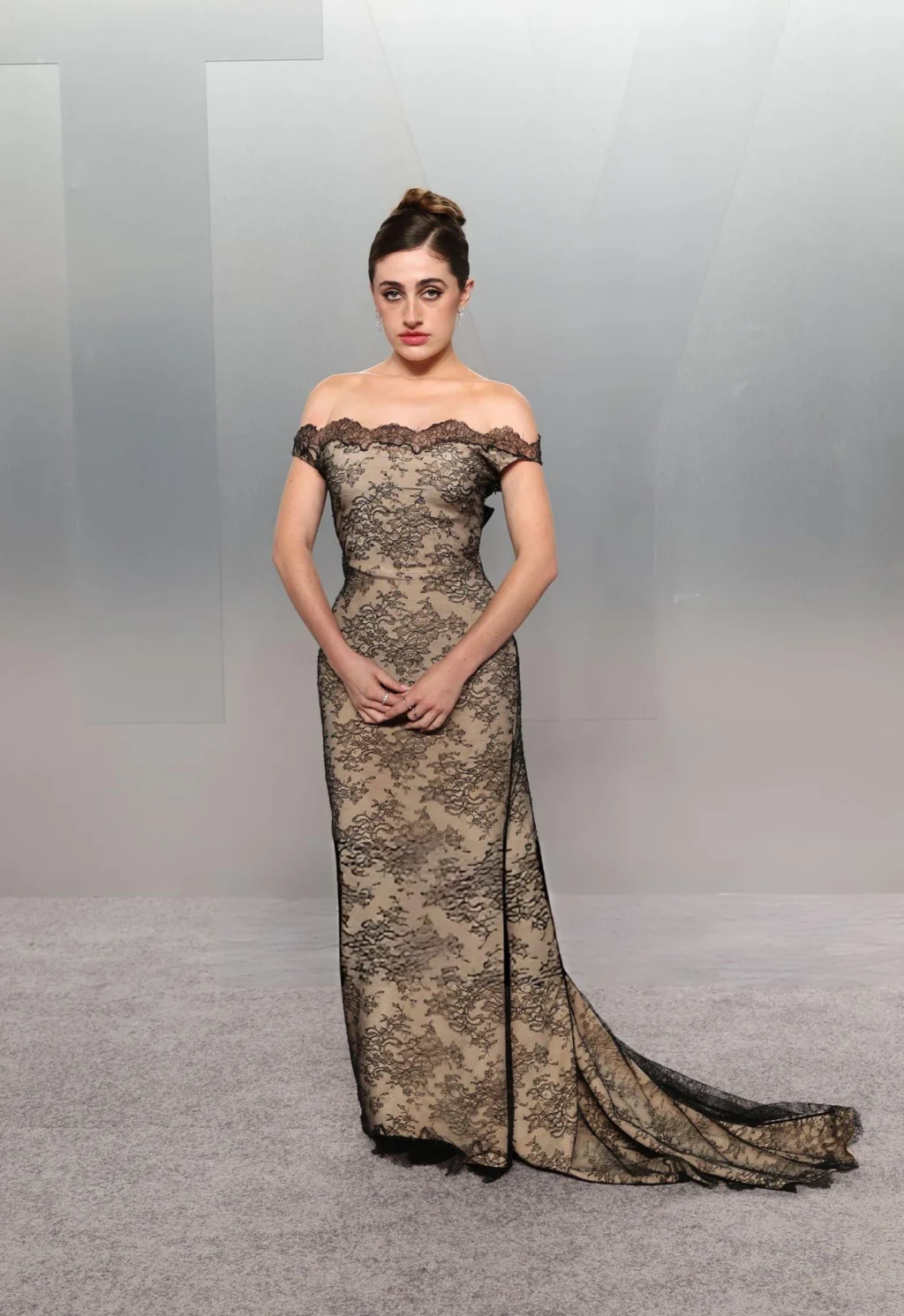 Rachel Sennott Balenciaga lace gown Vanity Fair Oscar Party 2026