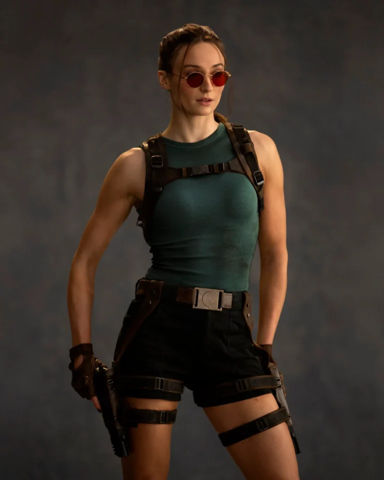 First look at Sophie Turner as Lara Croft for Prime Video’s ‘Tomb Raider’ series.